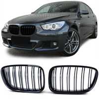 Set 2 Grile Duble M Nari Bara Fata BMW Seria 5 GT F07, Negru Lucios