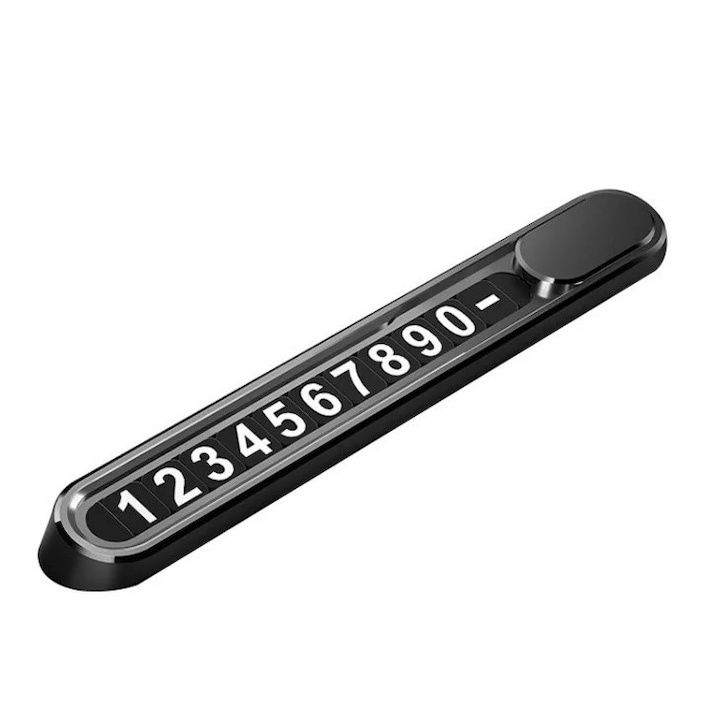 Suport premium numar telefon auto pentru parcare temporara, metalic.