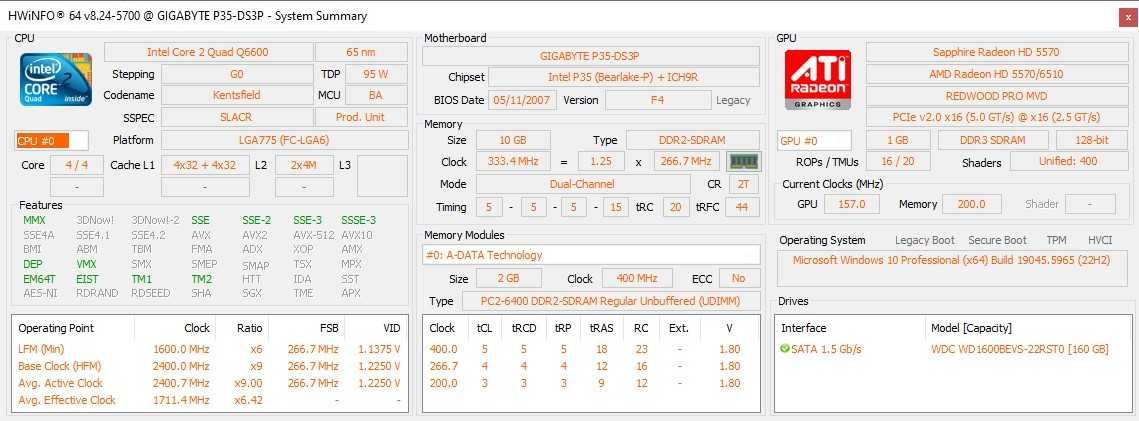 Дънна платка Gigabyte P35-DS3P+CPU+RAM+FAN Socket 775