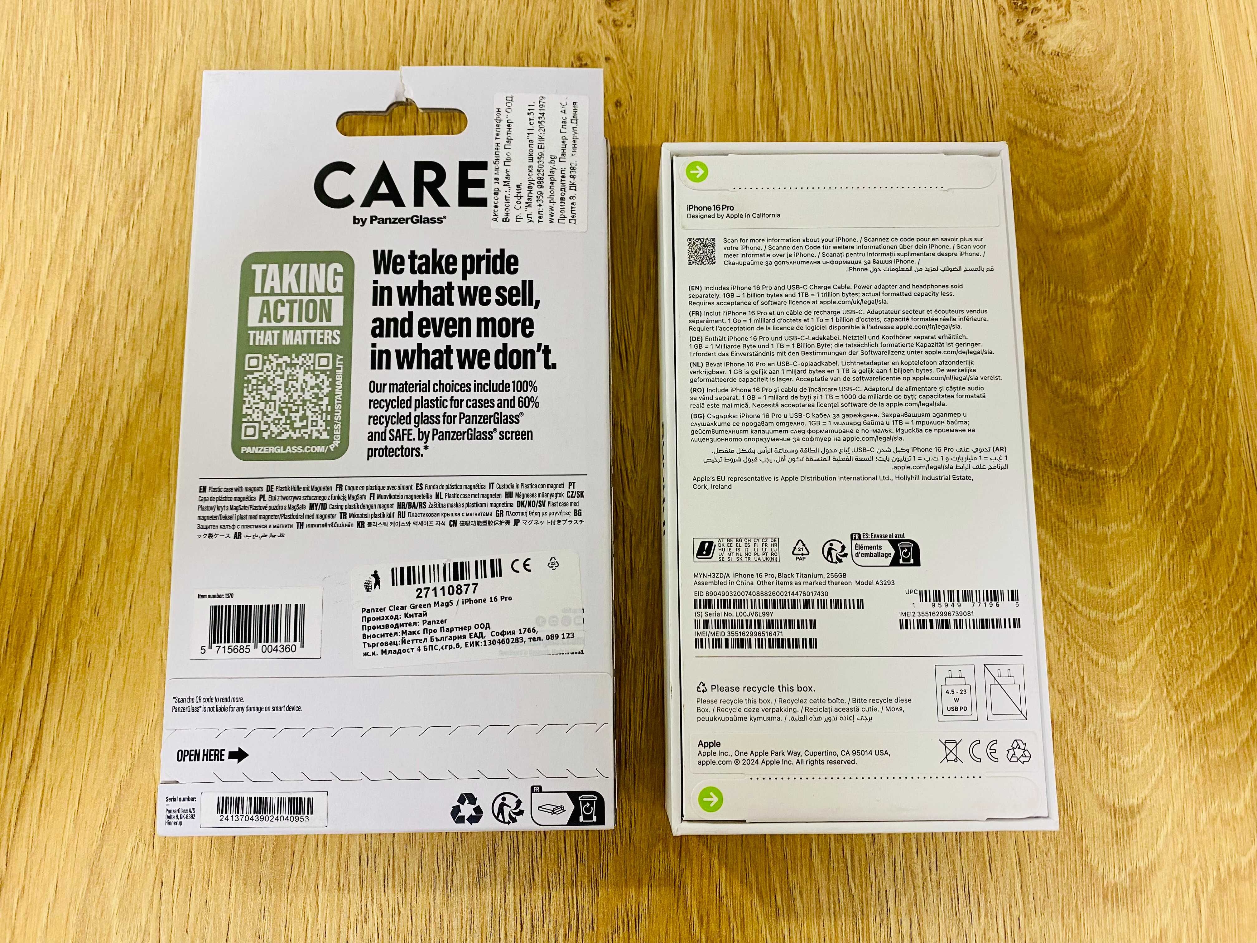 ЧИСТО НОВ !!! Apple iPhone 16 Pro, 256GB, 5G, Black Titanium
