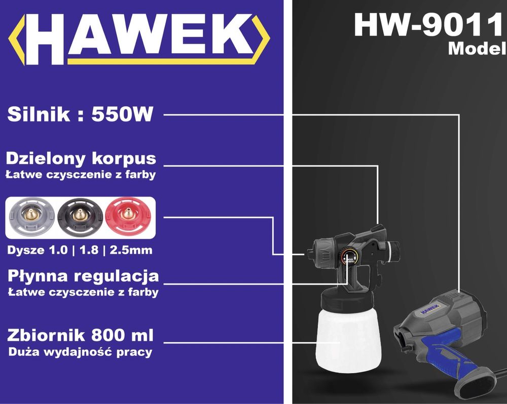 Пистолет електрически за боядисване HAWEK , HW-9011