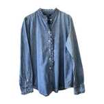 Vintage Ralph Lauren Ruffle-Trim Denim Shirt , Дънкова риза Размер XL