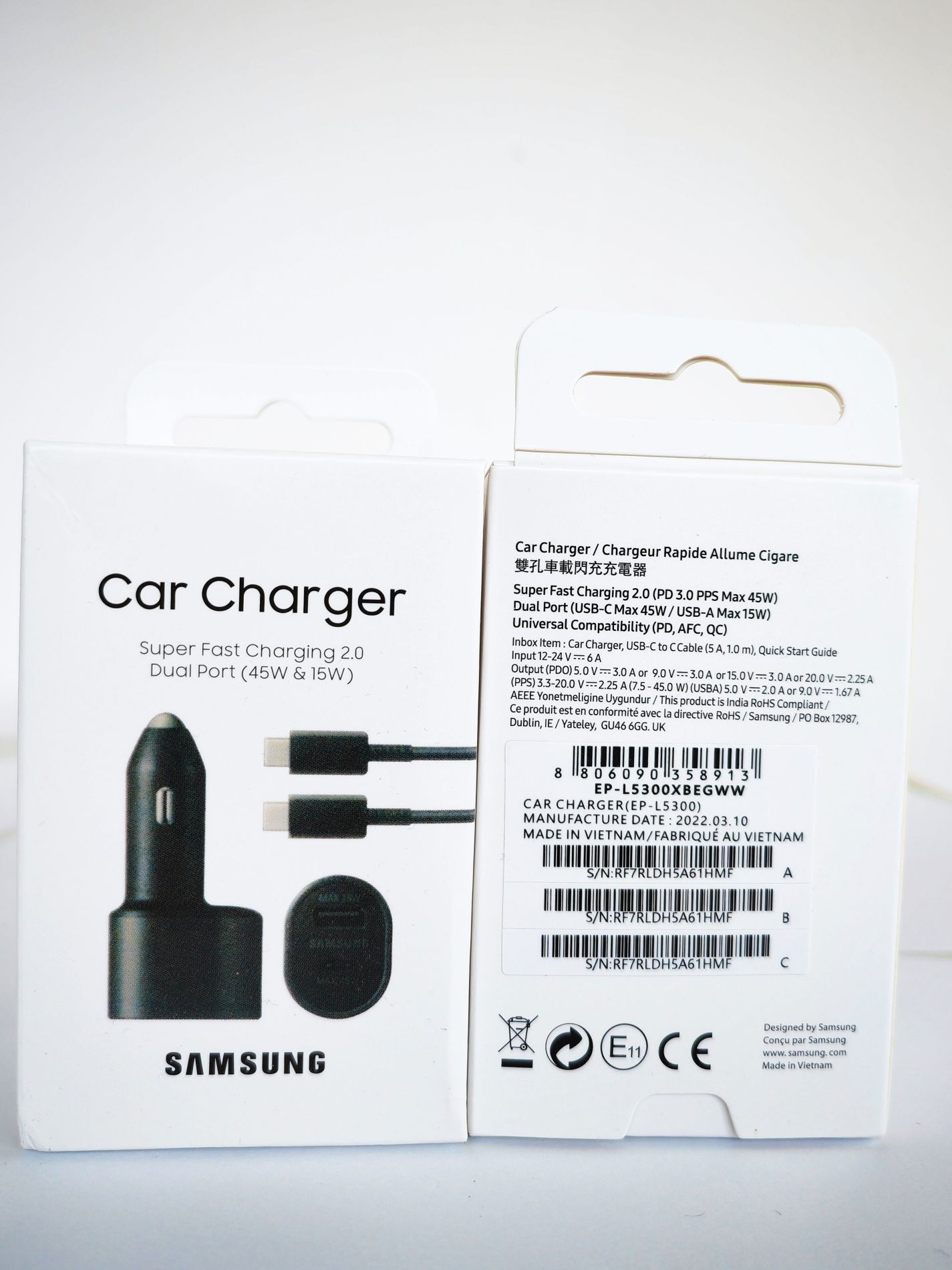 Incarcator auto Samsung 45w dual charge type c+Cablu   s23,s22,s21,s20