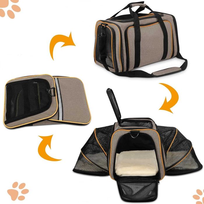 Транспортна Клетка Чанта за Котка Куче- Разтегателна, Вентилирана