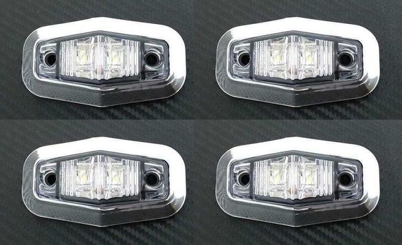 Диодни Лед LED светлини габарити за камион БЕЛИ 12-24V