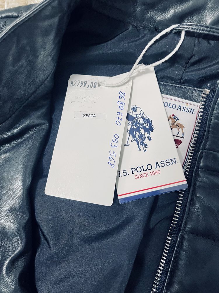 Geaca Piele U.S Polo Assn Originala noua la pret redus -75%