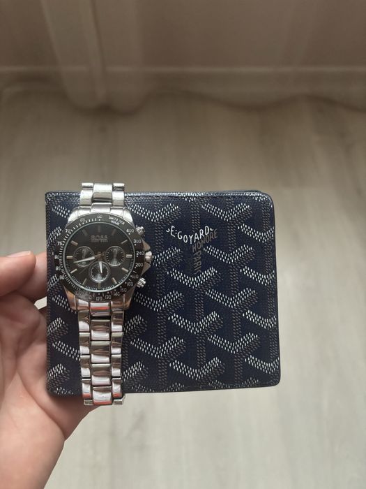 hugo boss watch+goyard wallet