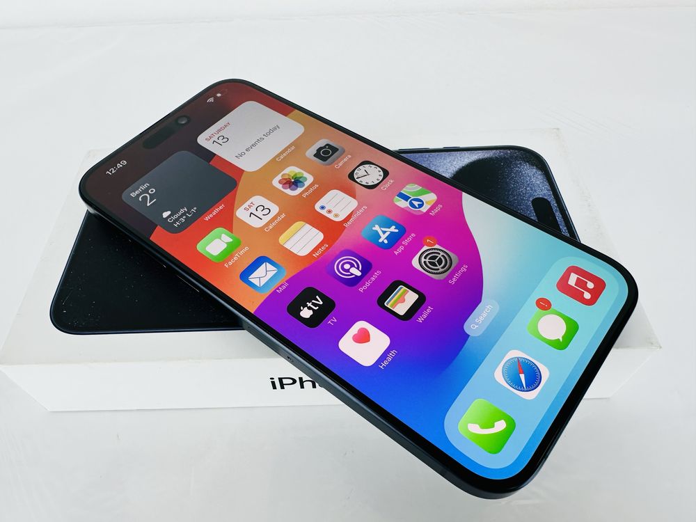 Apple iPhone 15 Pro Max 256GB Blue Titanium 100% Battery! Гаранция!