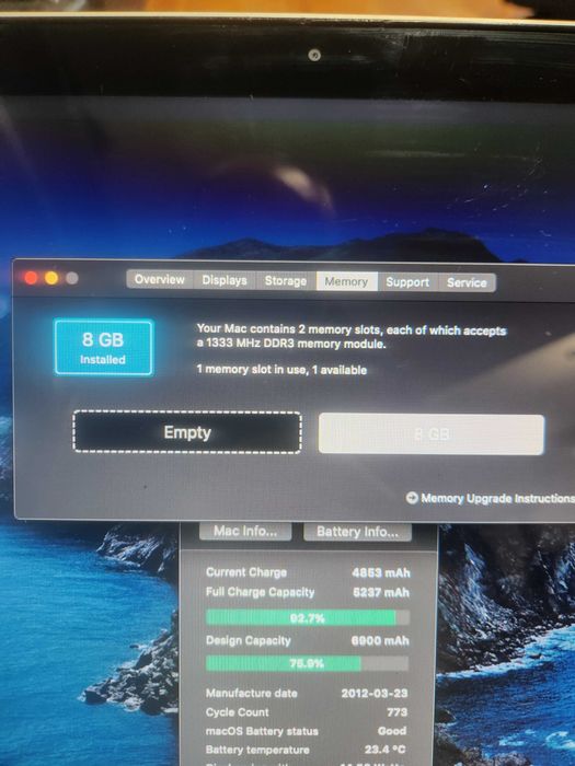 MacBook Pro 2012 A1398 • i7 Quad-Core, 8GB RAM, SSD 256GB