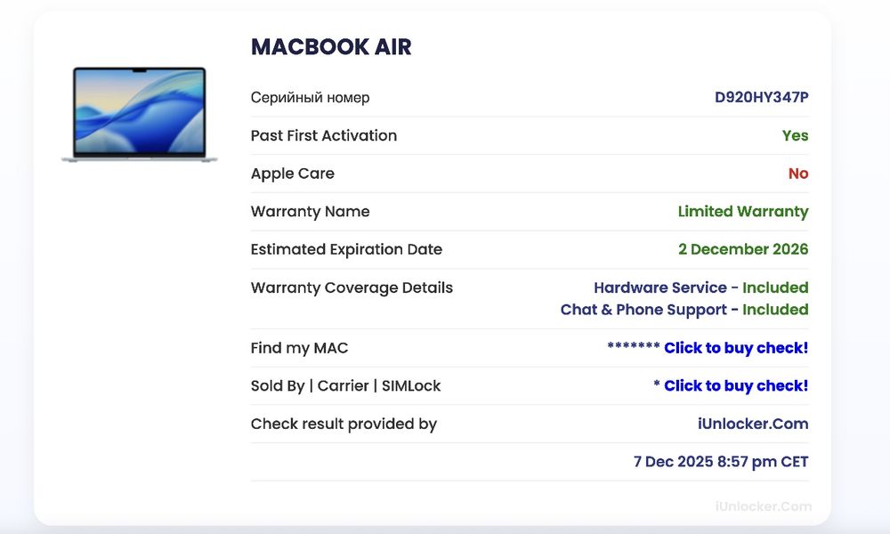 Macbook air m4 chip 15 dyum 16/512 gb Sky Blue