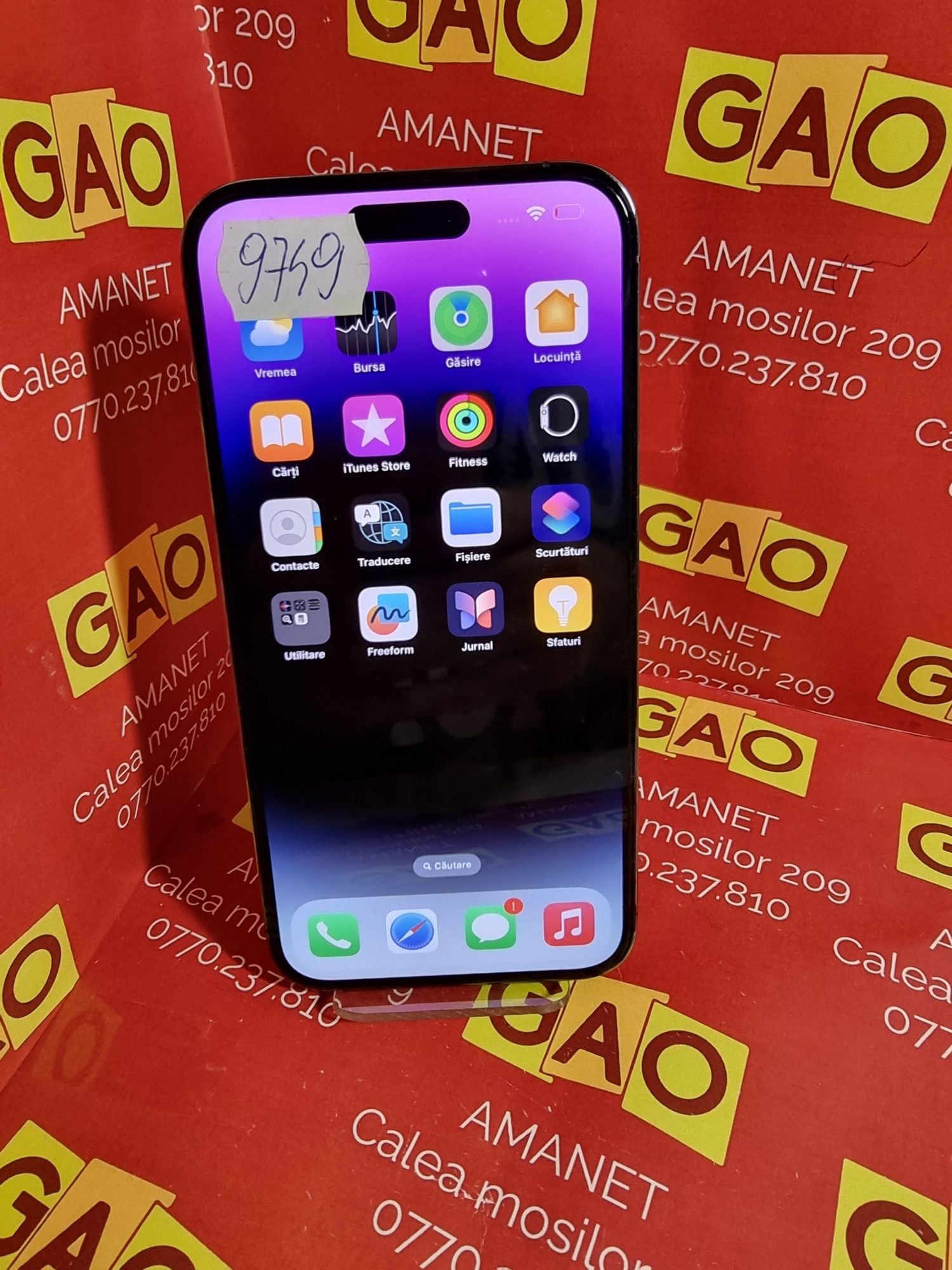 GAO AMANET - iPhone 14 Pro Max, stocare 128gb, bat 91%, liber de retea