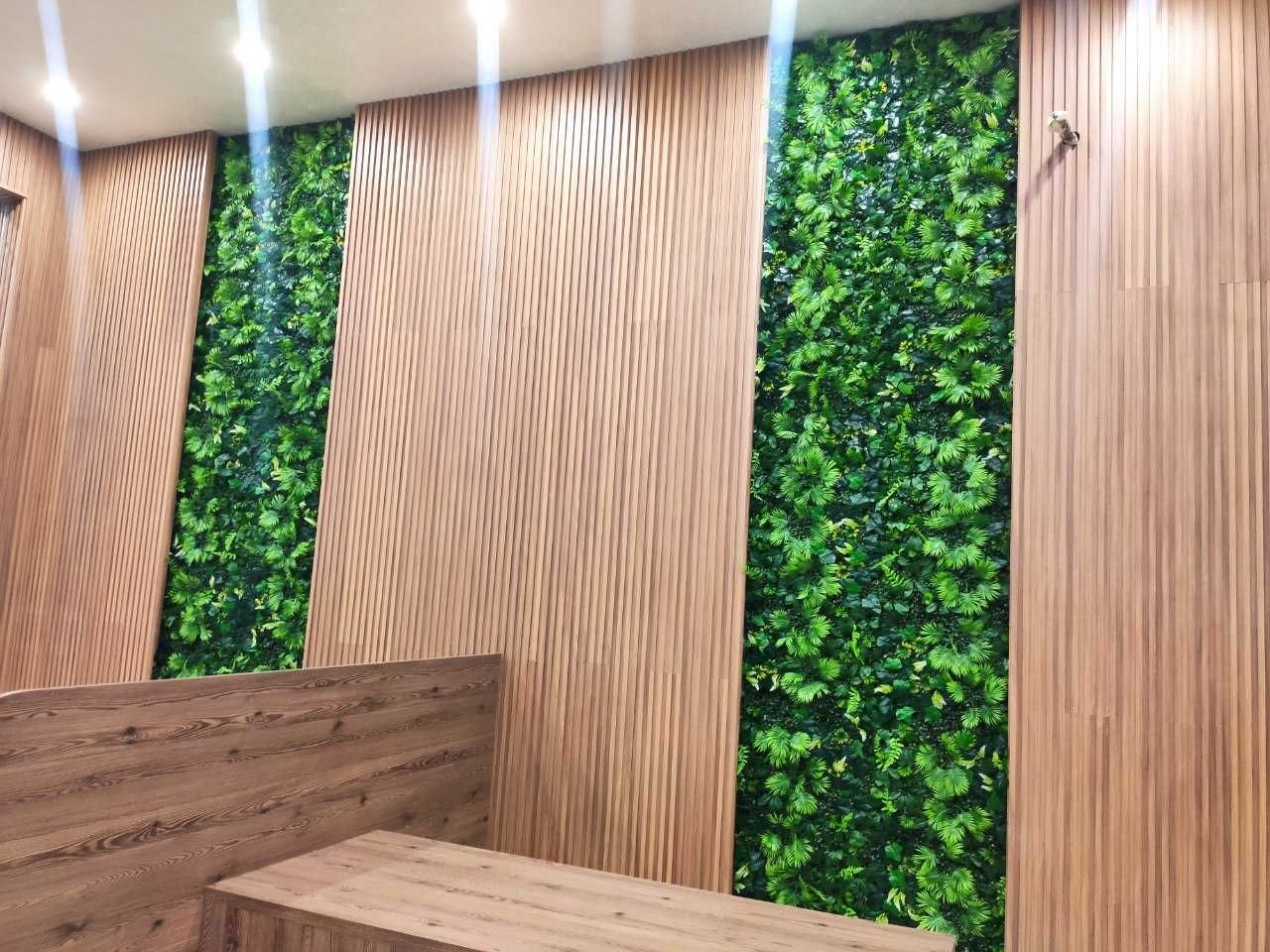 Озеленение стен искусственными растениями, цветы на стену, самшит