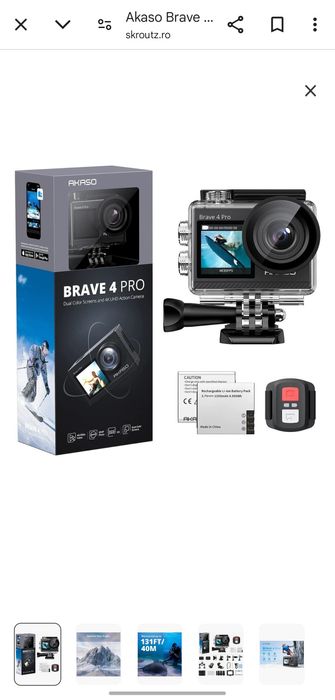 Akaso Brave 4 Pro Cameră de Acțiune 4K Ultra HD cu Ecran Tactil 2"