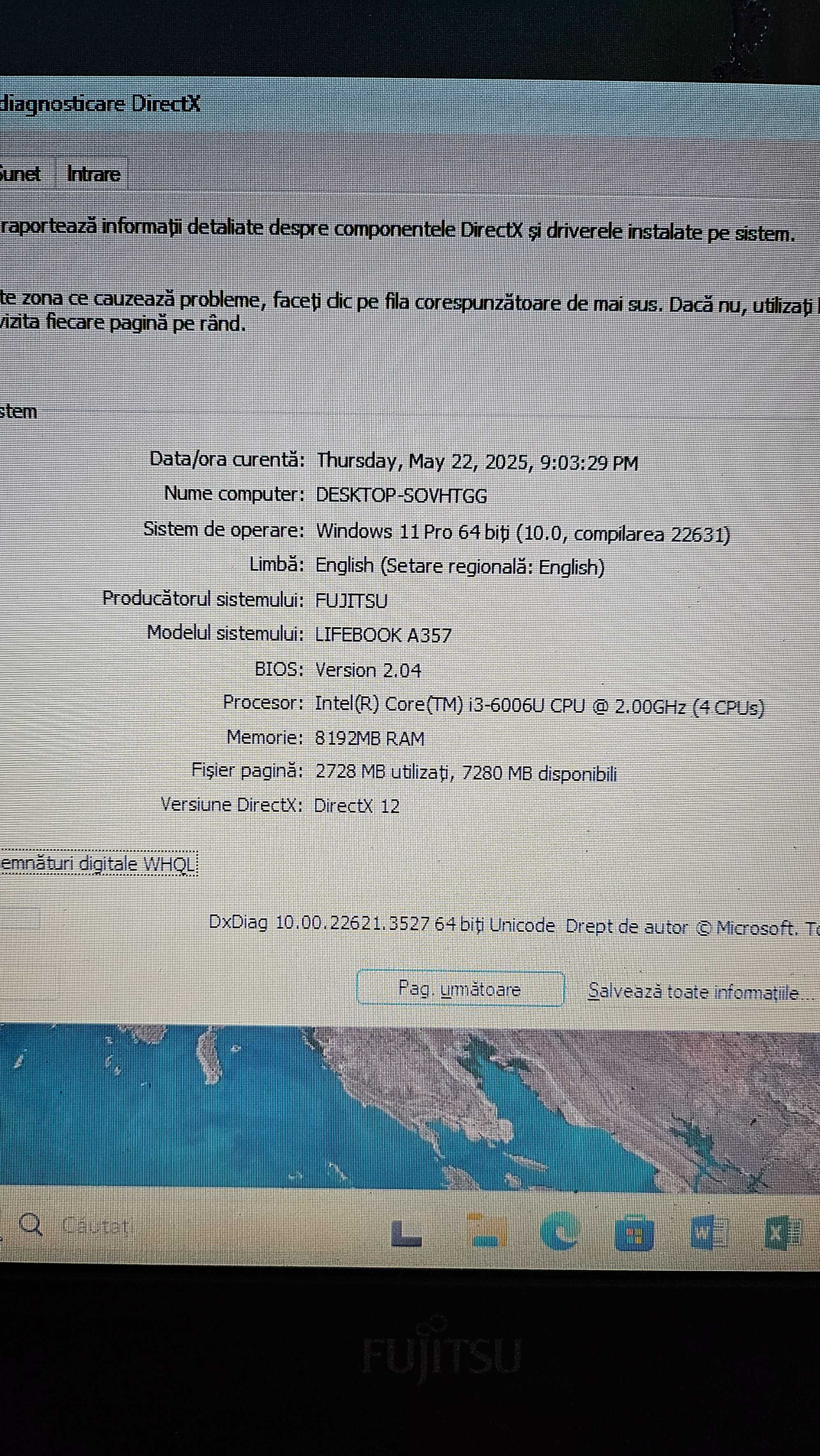 Fujitsu i3-6006/2GHz, 15,6"Led HD, ram 8 Gb, SSD 240 Gb, bat 1:30 min