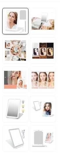 Oglinda cosmetica LED Verk Group pliabila, portabila,roz,incarcare USB