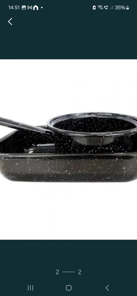 Set tava cuptor 26 cm + Ceaun cu coada 1.5 L, emailat,