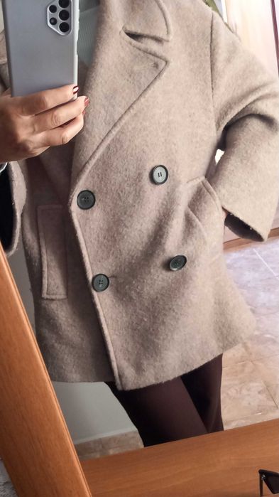 Палто zara в кафяво