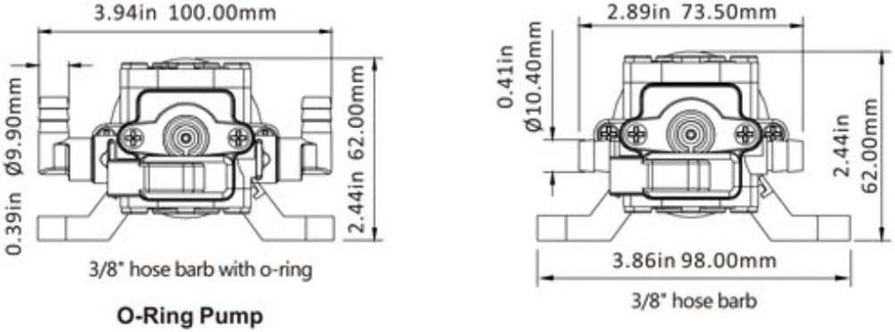 12V Водна помпа 4.3 L/min, 2.4 bar – самозасмукваща, автоматична