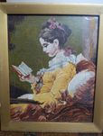 Момичето с книгата - ръчно шит гоблен