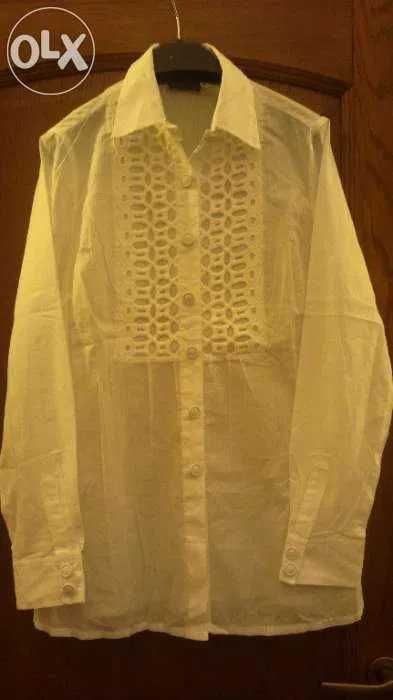 1 bluza/1 camasa bumbac albe, noi, M/L, ieftine