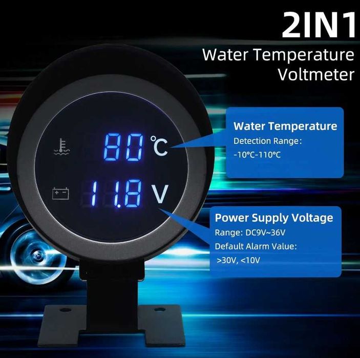 Termovoltmetru digital universal auto moto barca tractor camion rulota