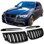 Решетка / маска BMW 320 330 E90 E91 - двойни бъбреци черен лак бмв
