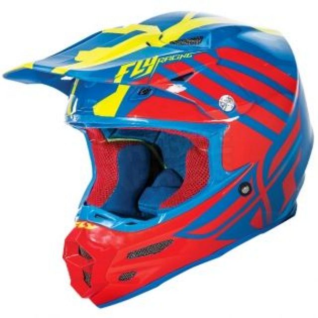 Шок цена!!! fly racing f2 zoom blue red hi-vis каска крос мотор мото к