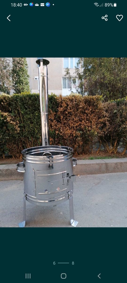 Sobă inox   +  ceaune tuci. 16L emailat/ 699 lei