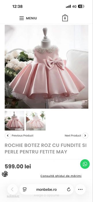 Rochita botez MonBebe superba (marime68)