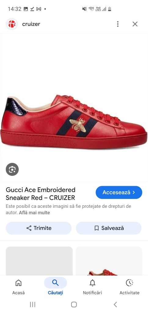 Gucci Ace Embroidered sneaker red