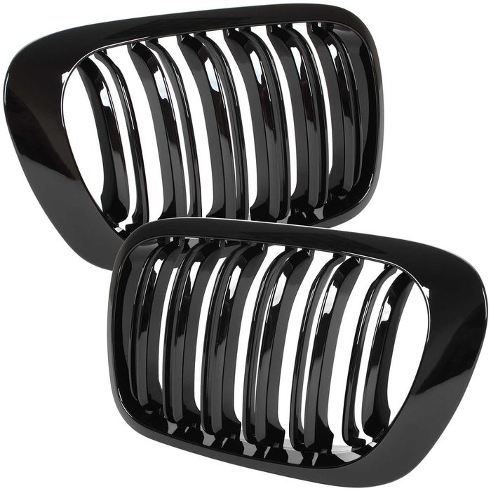 Grile duble pentru BMW Seria 3 E46 Coupe/Cabrio 1999-2003 Negru Lucios