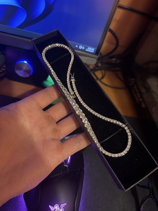 Colier tennis angel 40 cm placat argint 925 silver cu pietre zirconiu