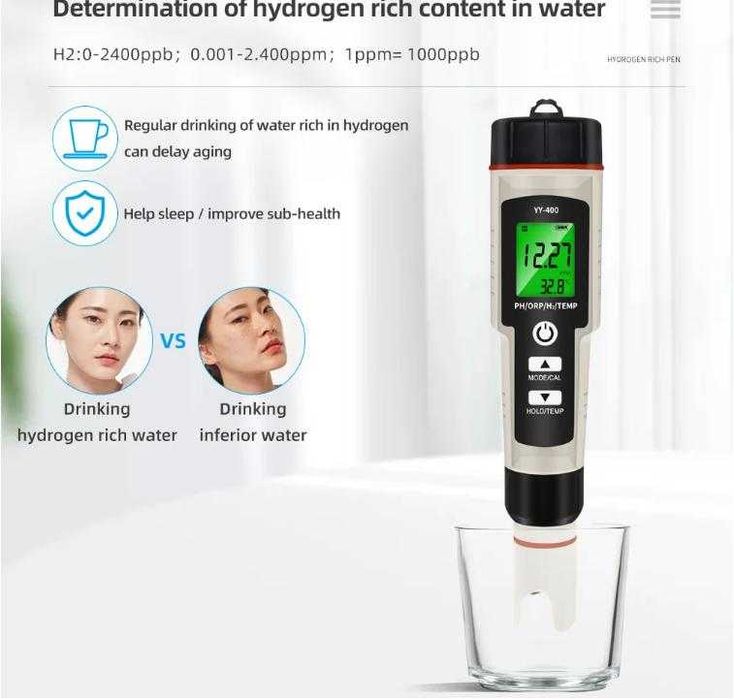 4в1 ORP Метър H2 Метър PH Метър с Термометър с Автоматична Компенсация