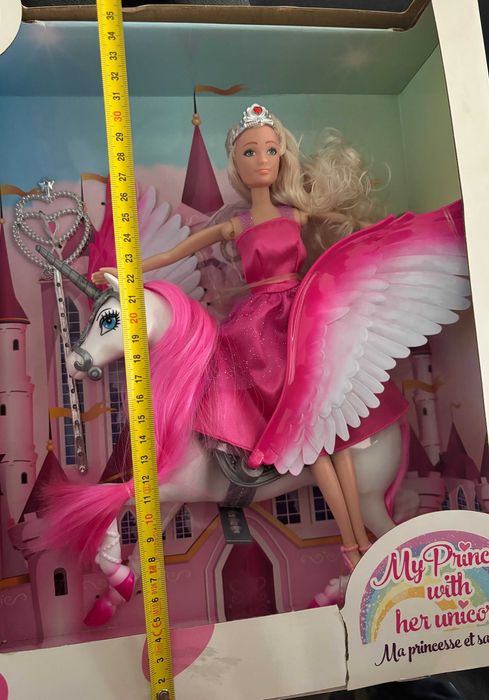 NOU! Set jucarie papusa printesa si unicorn