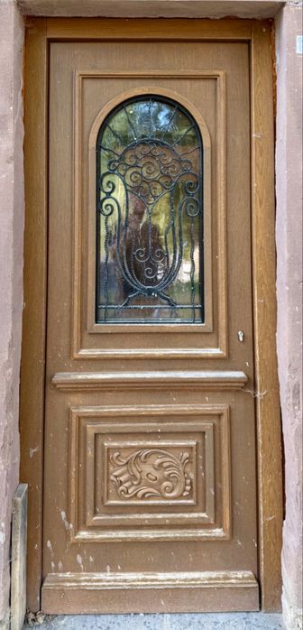 USA PREMIUM CASA LEMN intrare termopan vitraliu fier forjat H 215xL 96