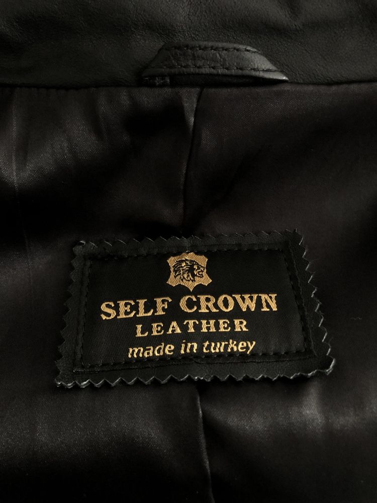 NOU Geacă din piele naturală neagră, tip biker, made in Turkey