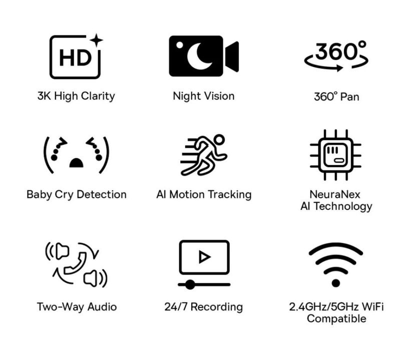 Baseus Камера видеонаблюдения 4мп 3К