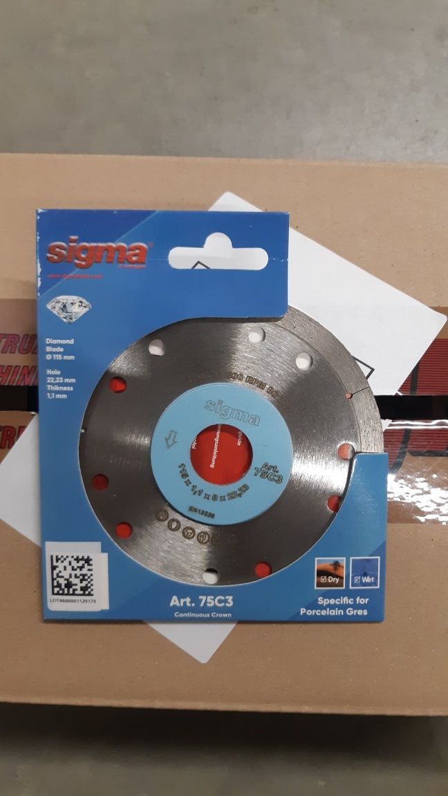 Disc gresie profesional Sigma art. 75C3 grosime 1,1 mm