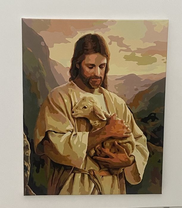 Icoana pictata manual Iisus Hristos Pastorul