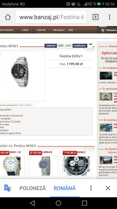 Ceas Festina model foarte rar