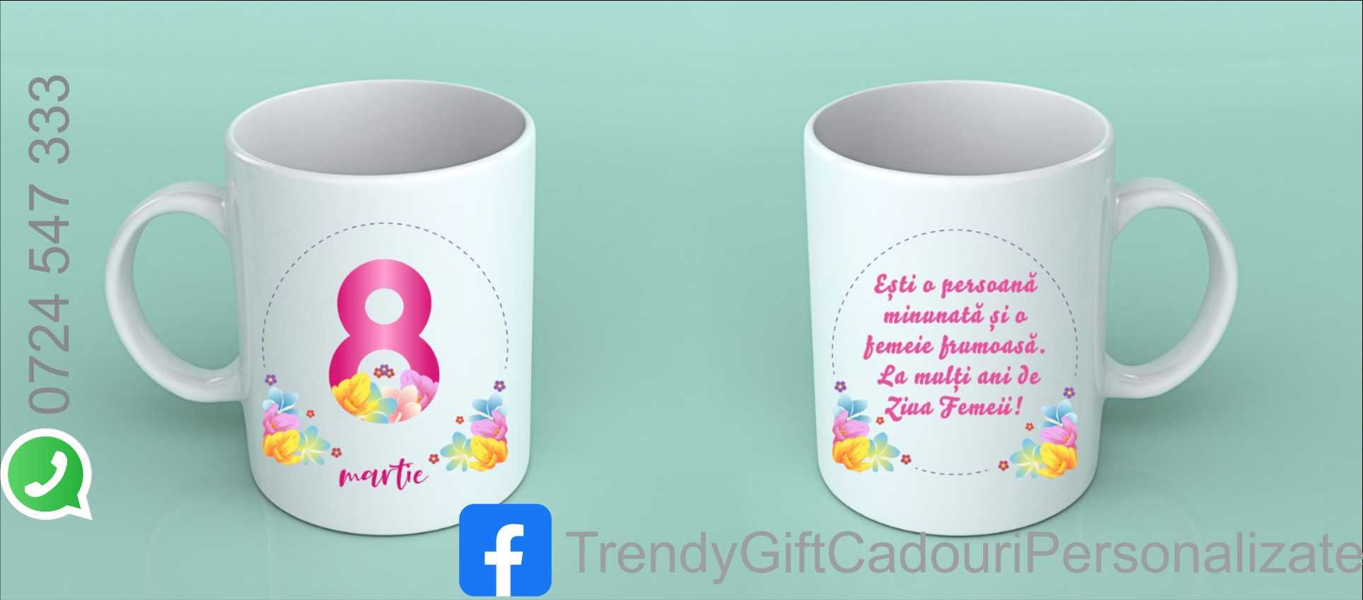 Cani personalizate pentru cadou 1-8 Martie