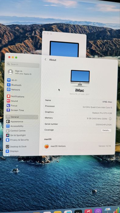 iMac 27” 5K i5/8GB/256GB - mid 2017