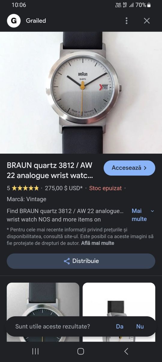 Ceas Braun nou quartz