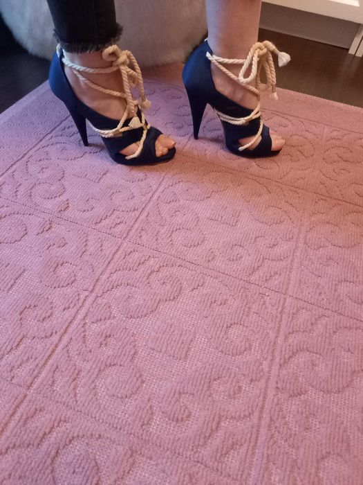 Sandale noi albastre stil nautic H&M -MODEL RAR