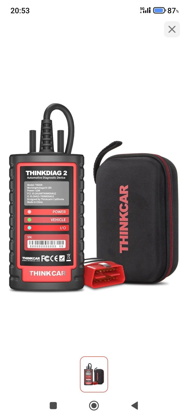 Авто сканер мульти матричный THINKDIAG 2