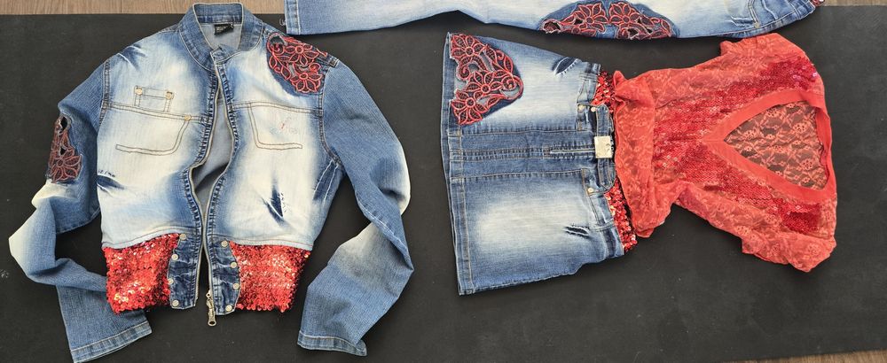 Ефектен дънков комплект Sassofono, размер S/M