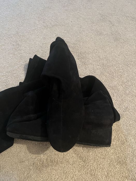 Cizme peste genunchi piele intoarsa naturala 37