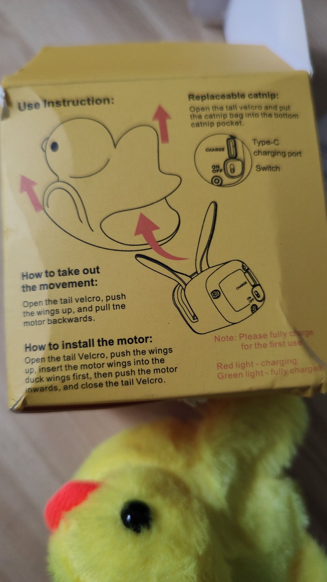 rățușca interactivă ,jucărie pisici ( încărcare USB-C), Nouă