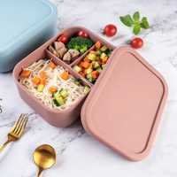 Caserola compartimentata din Silicon pentru pranz- lunch box, 700 ml