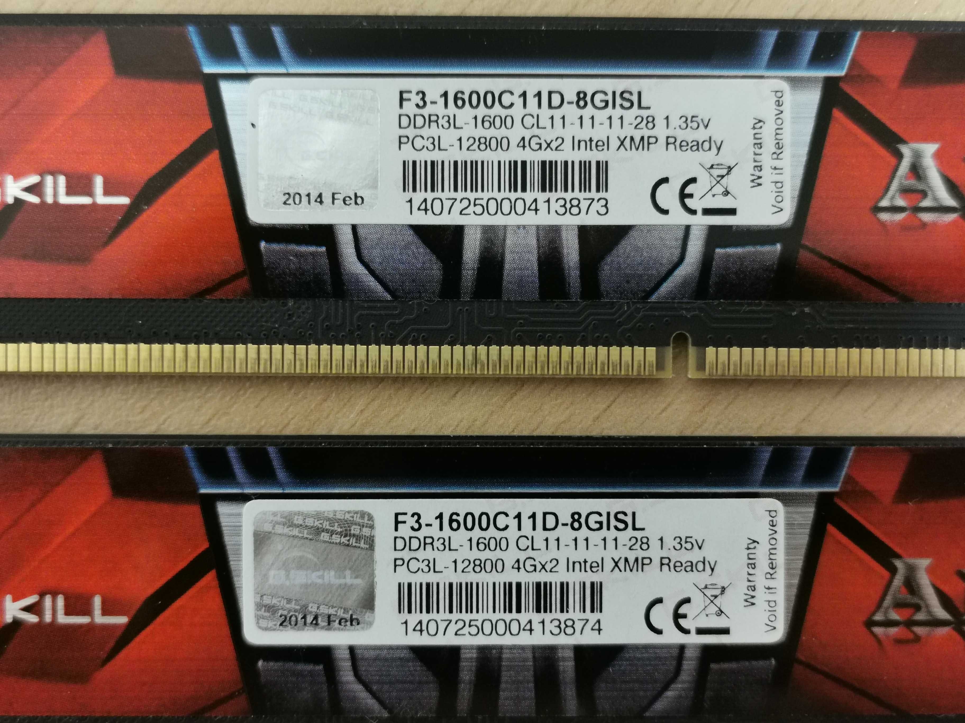 DDR3 G.skill Aegis 8GB kit (2x 4GB) 1600MHz RAM / рам памет на 1.35V